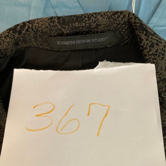 Express Studio Design Jacket Blazer Womens Sz 6 Brown Black Snake Print Cotton - Picture 11 of 11